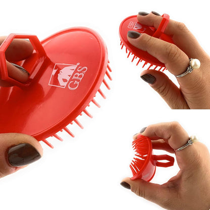 G.B.S Gents Dandruff Cleaning Scalp Brush 2 Pack – Silicone Shampoo Scrubber for Hair & Scalp Massage, Exfoliating Wet Dry Hair Care, Red