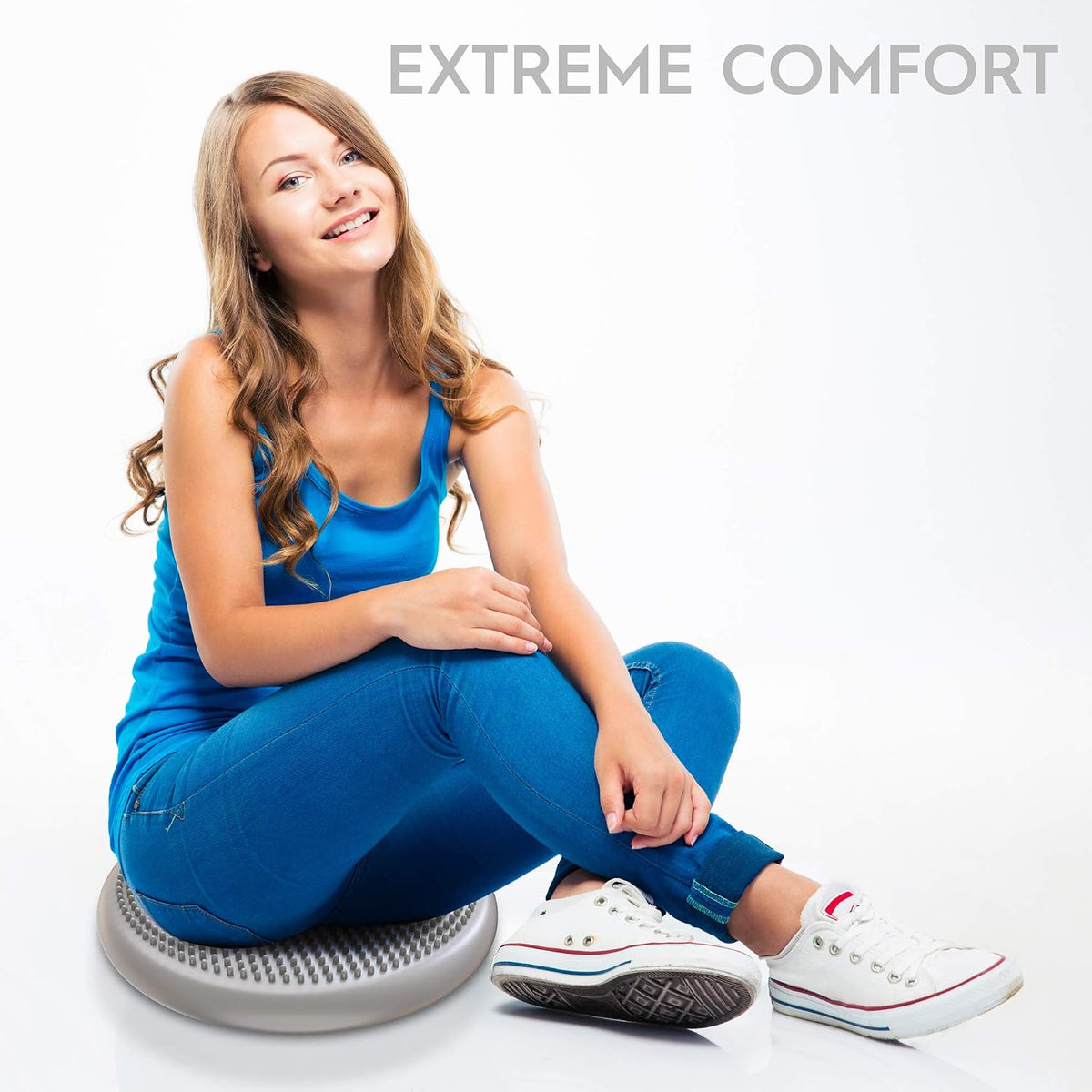 Bouncyband – Wiggle Seat – Purple, 13” D – Large Sensory Cushion for Kids