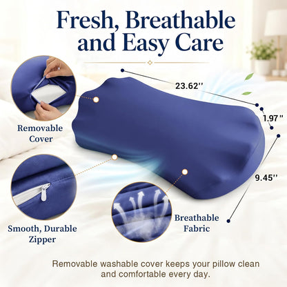 Fledano Lumbar Pillow for Sleeping, Lumbar Support Pillow for Bed for Back Pain Relief, Memory Foam Lower Back Pillow for Bed, Back Support Pillow for Side & Back Sleepers, Washable Cover