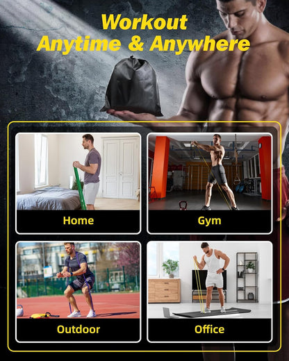 Zacro Resistance Bands Set with Door Anchor, Heavy Duty Pull Up Exercise Bands for Working Out, Muscle Power Strength Training, Physical Therapy, Home Fitness Gym Equipment for Men & Women