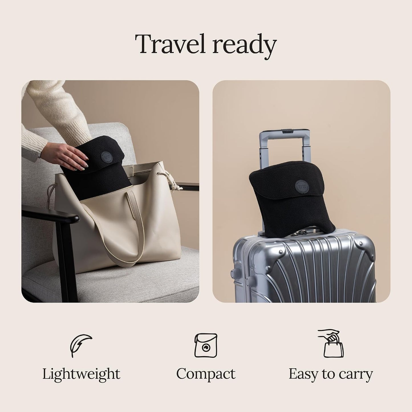 Trtl Travel Pillow Original 2.0 – Scientifically Proven Super Soft Travel Pillow with Premium Head & Neck Support – for Airplane Travel – Machine Washable – Lightweight & Compact – Sand Beige