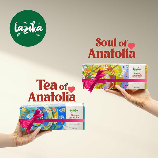 Lazika Tea Sampler with Premium Presentation Box, 10 Counts, Mothers Day Gifts, 2 of Each Blend Individually Wrapped, Black, Green and Herbal Tea Variety Gift Set, Collection with Pyramid Infuser Bag