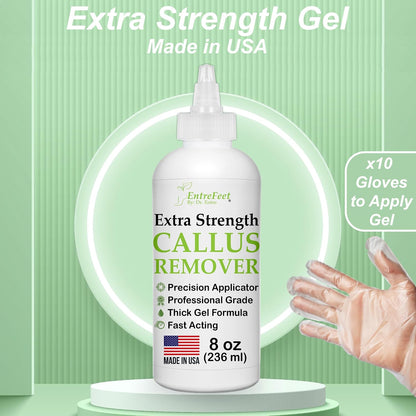 Dr. Entre's Callus Remover Gel Kit for Feet: Foot File, Pumice Stone, 5 Glove Pairs for Gel Application, Spa Kit, Foot Care, Pedicure Tools, Scrubber, 8oz