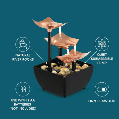 Homedics Tabletop Water Fountain, Home Décor Soothing Sound Machine