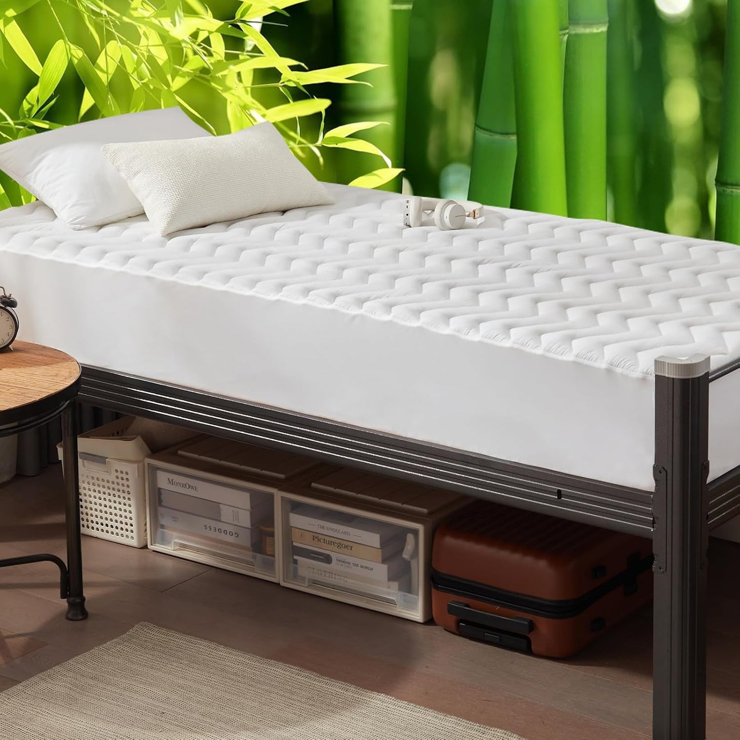 UNILIBRA Queen Mattress Protector Waterproof, Deep Pocket Mattress Pad Cover Fits to 6''-21'', Breathable Hollow Cotton Filling Quilted Mattress Protector for Queen Size