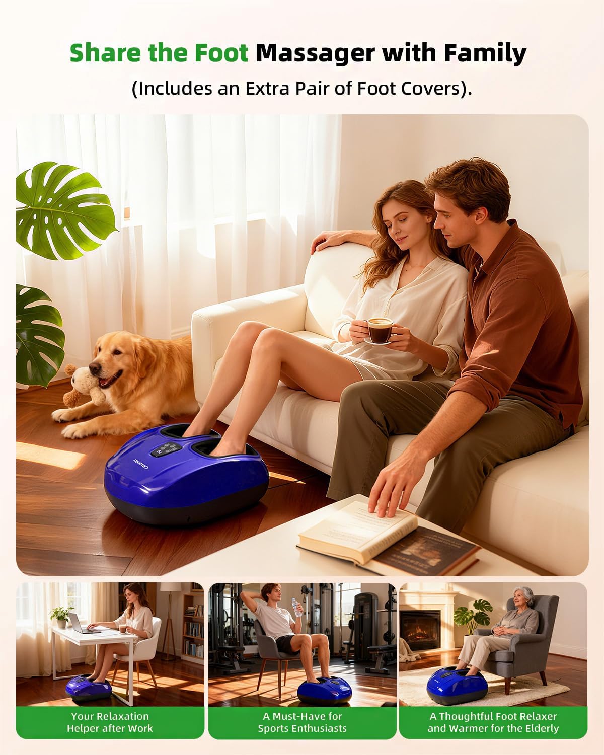 Shiatsu Foot Massager with Heat and Remote Control for Plantar Fasciitis,Purple Black