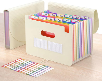 ThinkTex Accordion File Organizer, 12 - Pocket Expanding File Folders