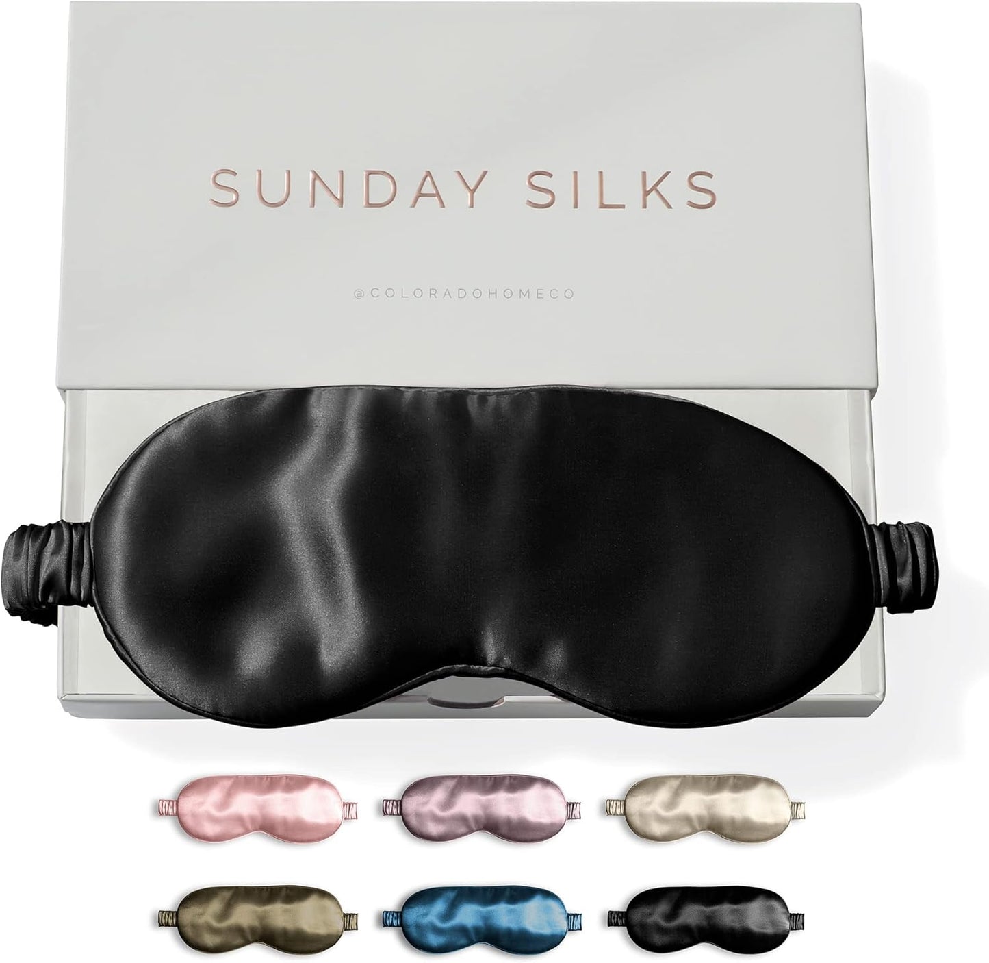 SUNDAYSILKS™ | Adjustable Silk Sleep Mask for Side Sleeper | Cloud-Like Comfort, Weighted for Deep Sleep | Soft Sleep Face Mask for Women & Men, Full Blackout, Cooling Silk Eye Mask for Sleeping