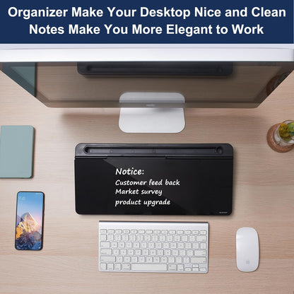 TSJ OFFICE Whiteboard Weekly Dry-Erase-Board - Desktop White Board Calendar Desk Organizers with Accessories Computer Keyboard Stand with Drawer, for Office, Home, School Supplies - White Calendar