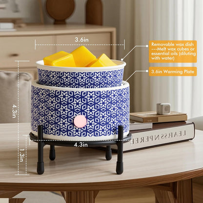 EQUSUPRO Wax Melt Warmer for Scented Wax Melts 3-in-1 Electric Ceramic Candle Wax Warmer Burner Fragrance Wax Melter for Home Office Bedroom Gift & Decor (Leaf)