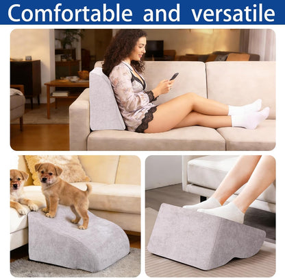 Foot Rest for Under Desk at Work, Ergonomic Under Desk Footrest with Washable Cover for Office, Home & Gaming Leg Elevation Pillow Black