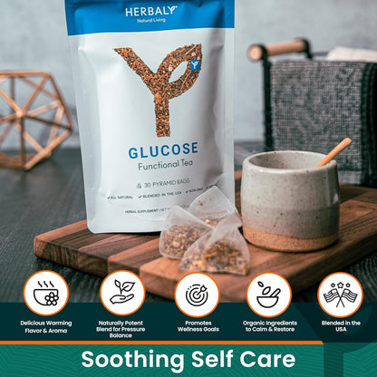 Herbaly Glucose Organic Herbal Tea - Metabolism & Sugar Cravings, 28 Ct