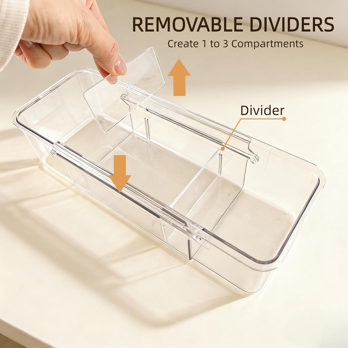 Tea Bag Holder，Expandable Tea Bag Organizer Boxes，Clear Acrylic Tea Bag Storage Bins,Kitchen Utensils for Sugar Packet, Coffee, Condiment for Drawer,Cabinet, Countertop,Pantry,1 Pack