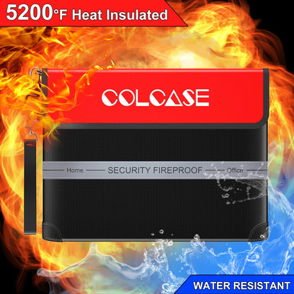COLCASE Fireproof Document Bag 5200℉ Heat Insulated Waterproof Fireproof
