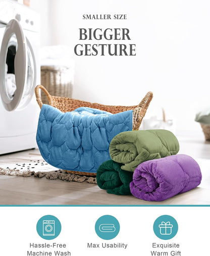 Cottonblue Weighted Lap Blanket 7lbs, Cozy Luxury Crystal Velvet Weighted Blanket for Adults, Small Weighted Blanket for Relaxation, Sleeping, Travel, Grey, 29" x 24"
