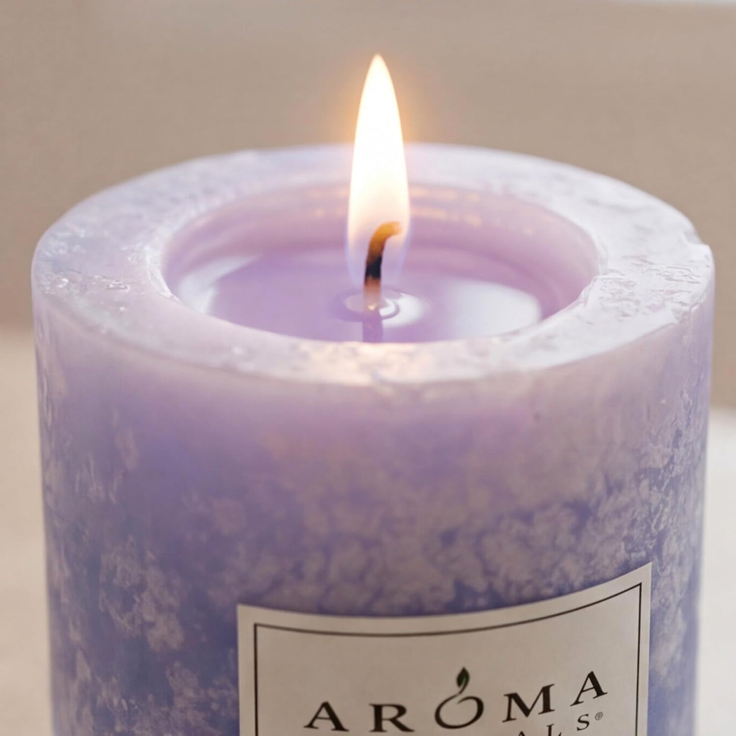 Aroma Naturals Essential Oil Tranquility Pillar Candle, 2.5" x 4", Lavender, 11 Ounce