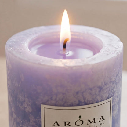 Aroma Naturals Essential Oil Tranquility Pillar Candle, 2.5" x 4", Lavender, 11 Ounce