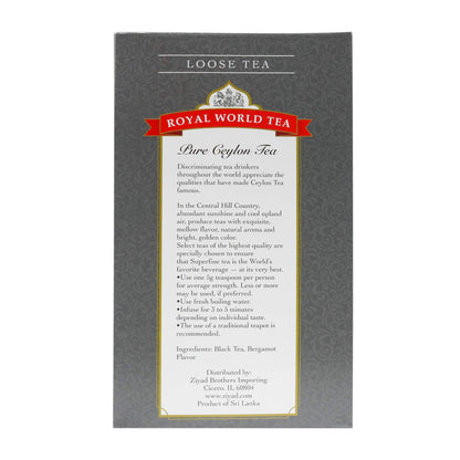 Royal World Loose Leaf Earl Grey Tea - Ceylon Black Tea Blend, 17.6 oz