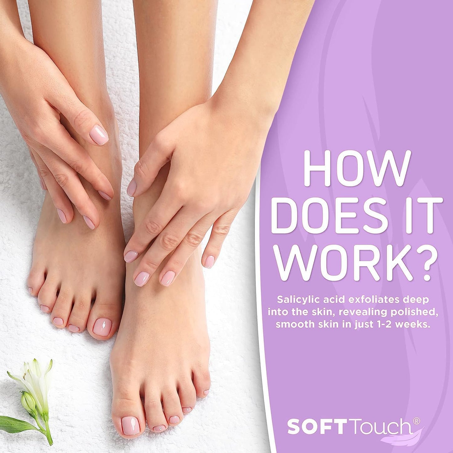 Dermora Soft Touch Foot Peel Mask - Pack of 2 Feet Peeling Masks for Dry, Cracked Heels & Calluses - Exfoliating Foot Mask Peel for Baby Soft Skin (Original)