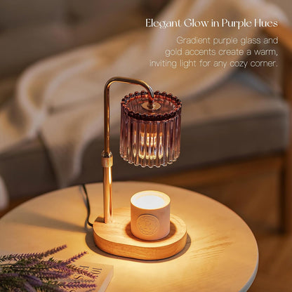 Candeldo Candle Warmer Lamp with Timer: Black Candle Warming Lamp Height Adjustable Wax Melt Warmer Dimmable Modern Farmhouse New Home Bedroom Decor Mothers Day Housewarming Gift for Women