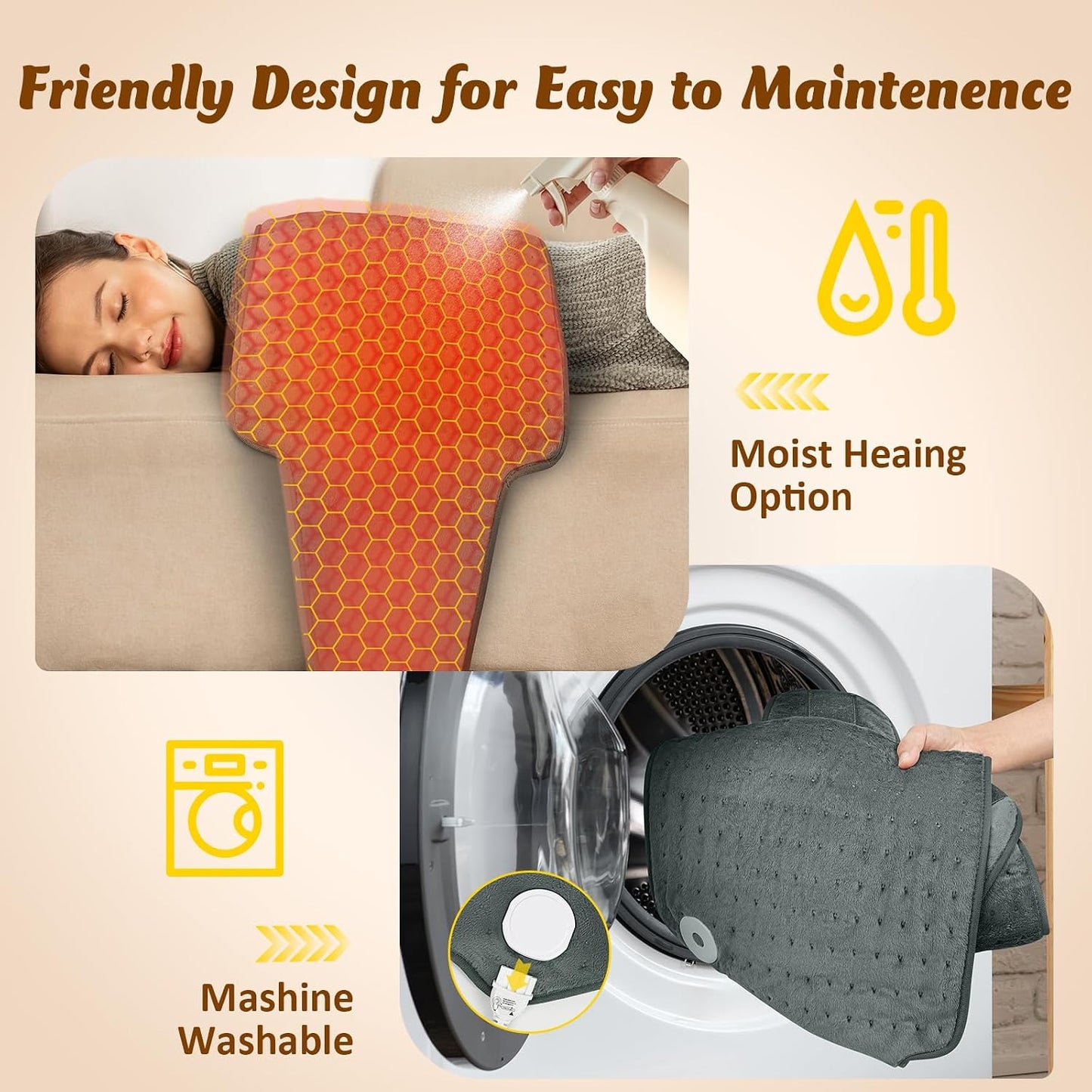 Heating Pad for Neck Shoulders Back, Extra Large Heat Pad for Full Body Relax, Electric Heated Wrap for Seniors, Dad Gifts Fathers Day, Birthday Gifts for Men Women Mom Grandma, ETL Safety Certified