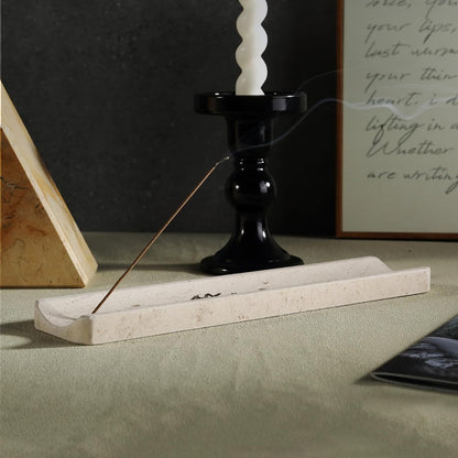 Koville Marble Incense Holder, Incense Holder for Sticks, Incense Sticks Holder Ash Catcher for Meditation Yoga SPA, Natural Stone Incense Burner, Home Table Decor (Grey)