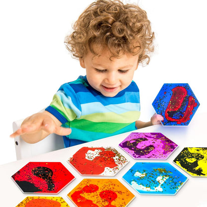 Onyoloy Sensory Soft Gel Liquid Toys - Hexagon Sensory Motion Fidget