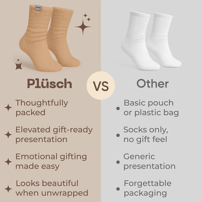 Plüsch Gift for Women – Ultra-Soft Cozy Cloud Socks in Kraft Envelope – Thoughtful Self-Care, Unique Birthday Gifts for Women