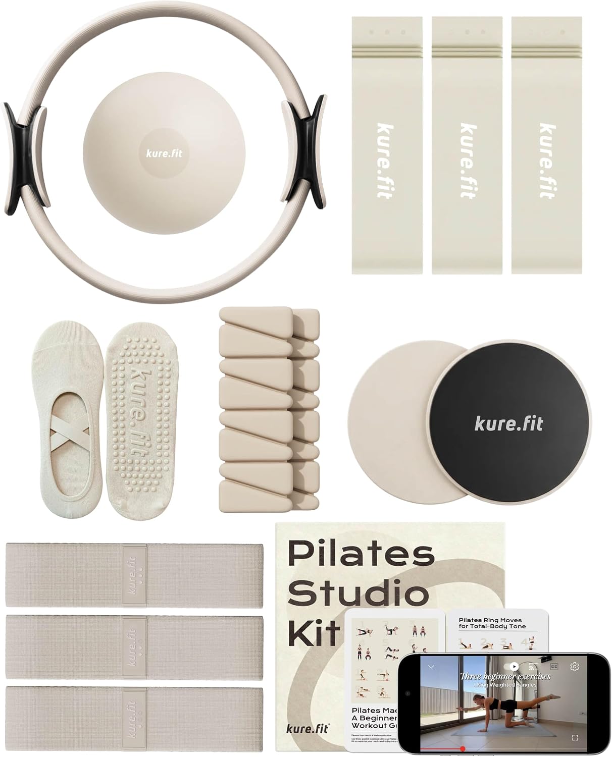 Pilates Kit for Women – Home Pilates Equipment Set with Ring, Ball & Resistance Bands | Pilates Starter Kit with Accessories in Gift Box