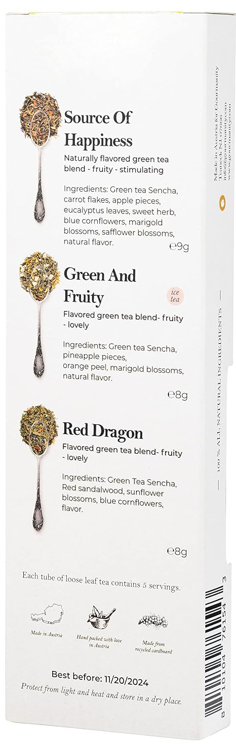 Gourmanity Bedtime Tea Sampler Gift Set, Naturally Calming Herbal Blends, Warm Up and Snuggle Down with our 3 Sleepy Tea Flavors, Product of Austria, 0.74oz