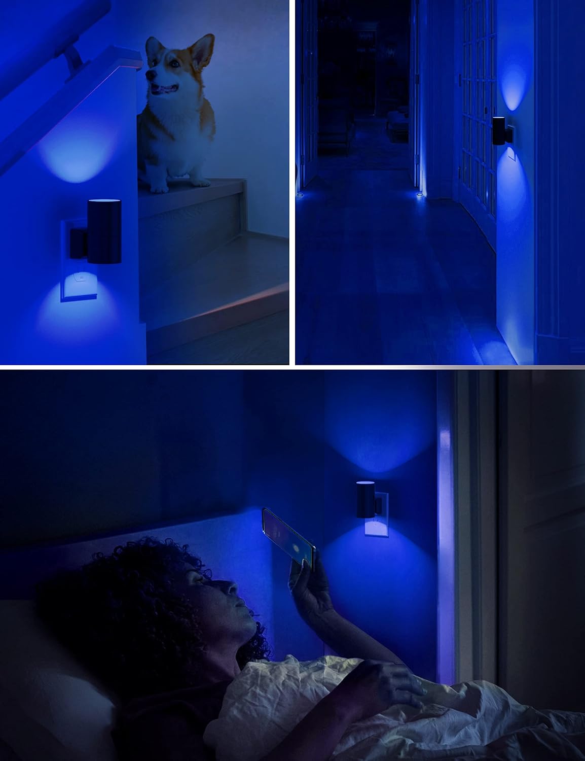 L LOHAS LED Night Light, Amber Nightlight, Dimmable Night Light, Light Sensor, Yellow Nightlight, 0-100LM, Sleep Light for Kids, Soft & Warm Light for Bedroom, Bathroom, 2 Pack