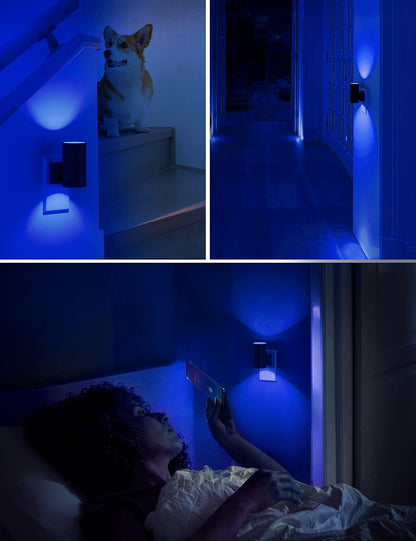 L LOHAS LED Night Light, Amber Nightlight, Dimmable Night Light, Light Sensor, Yellow Nightlight, 0-100LM, Sleep Light for Kids, Soft & Warm Light for Bedroom, Bathroom, 2 Pack