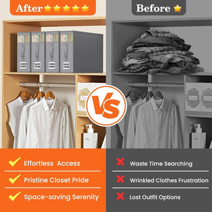 WOWBOX Bed Sheet Organizers and Storage,Closet Organizer Under Bed Storage