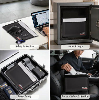 ENGPOW Fireproof Document Bag (13.5"x10.2") with Bonus Pouch (9"x5.7")