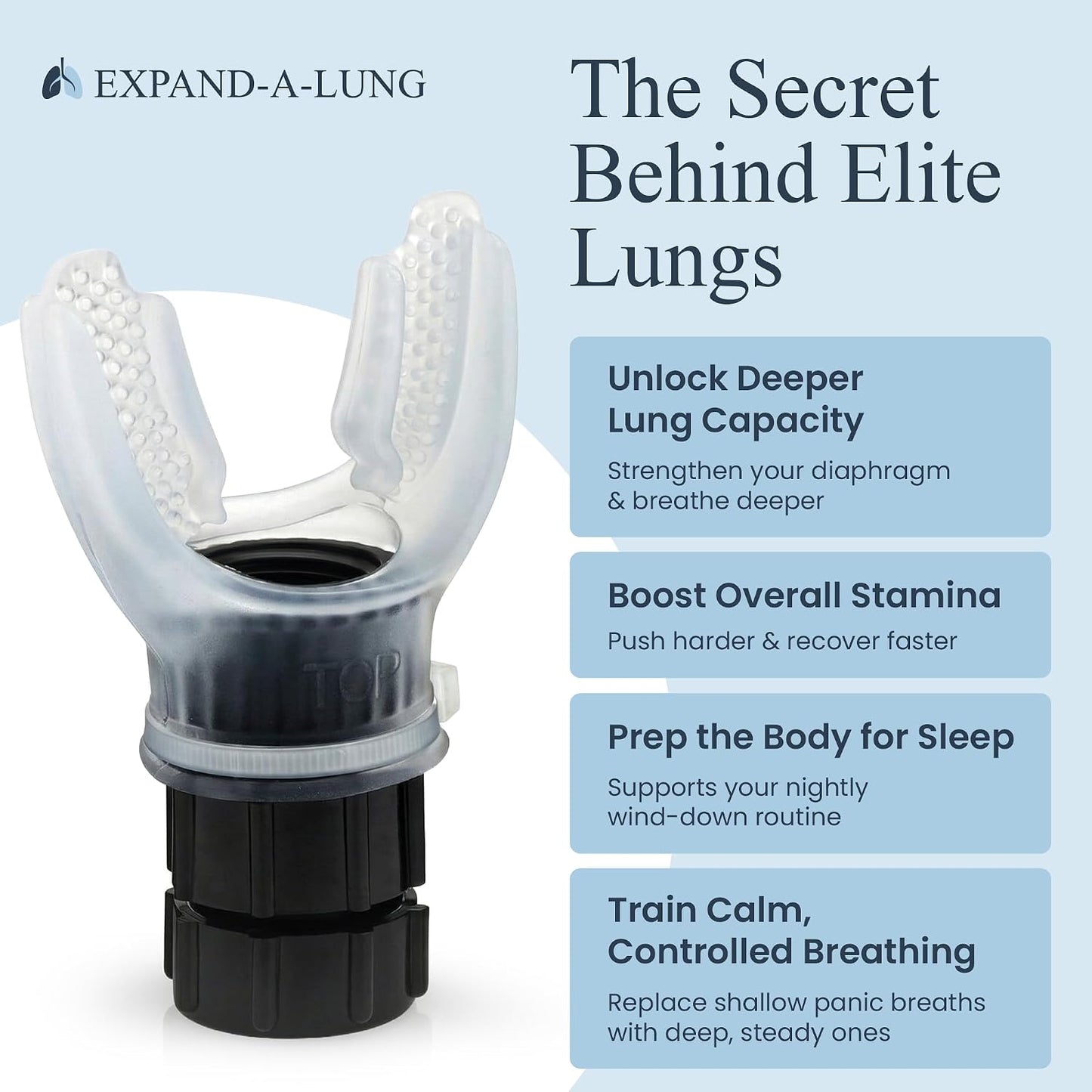 Expand-A-Lung | (2 Pack) Breathing Exercise Fitness Trainer | Inspiratory Muscle Strength Tool | Breathe Easier with Stronger Lungs | Dual-Way Inhale-Exhale Adj. Resistance Settings