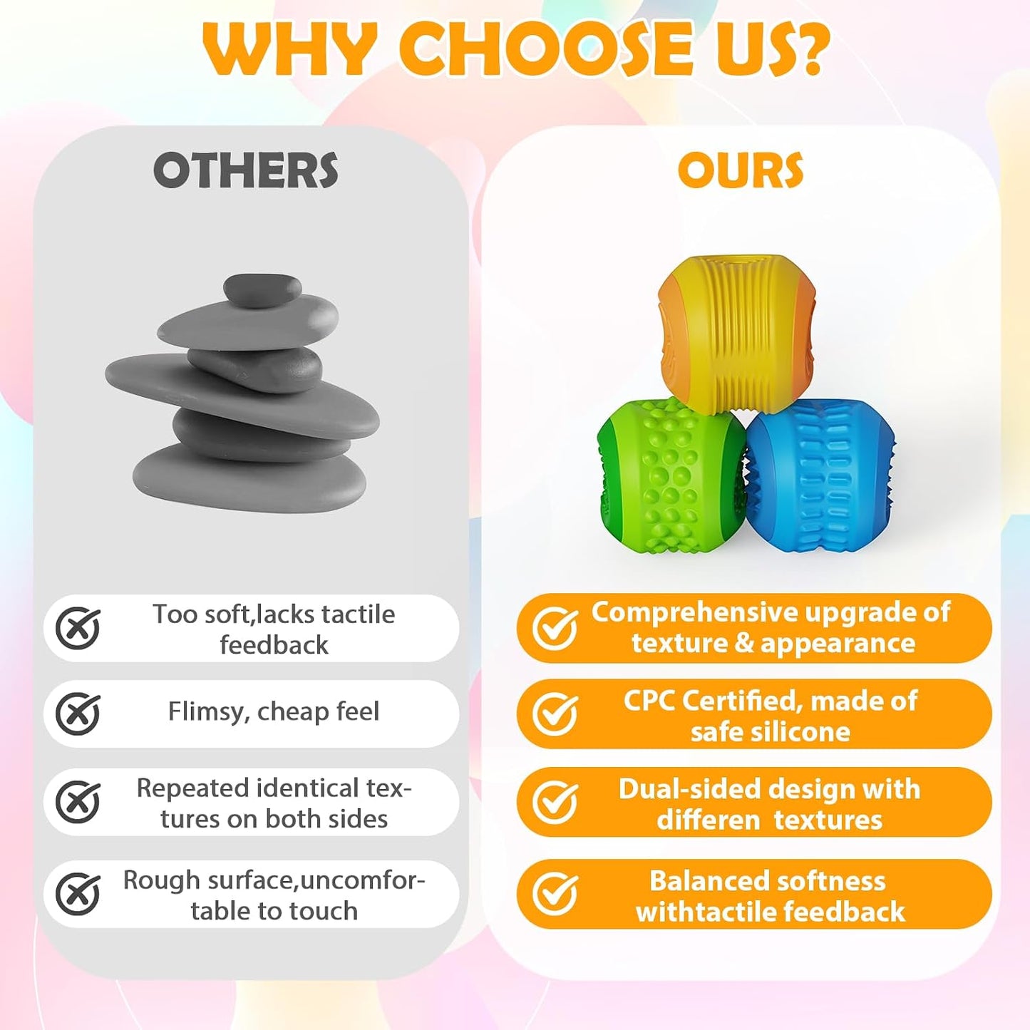 Fidget Sensory Toys Stress Balls for Kids Adult：Anxiety Stress Relief Calm Down Autism ADHD Focus Aid,Quiet Small Fidget Toys for Student Classroom,Adults Office,Desk, Small Students Prizes Toys