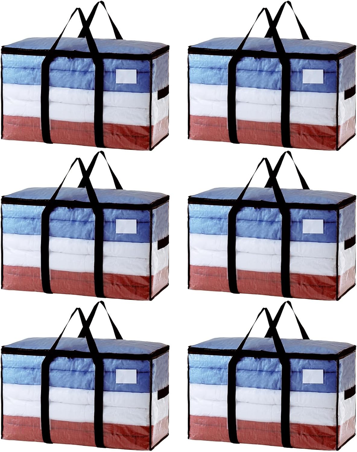 TAILI Blue Extra Large Moving Bags,Storage Bags with Visible Window