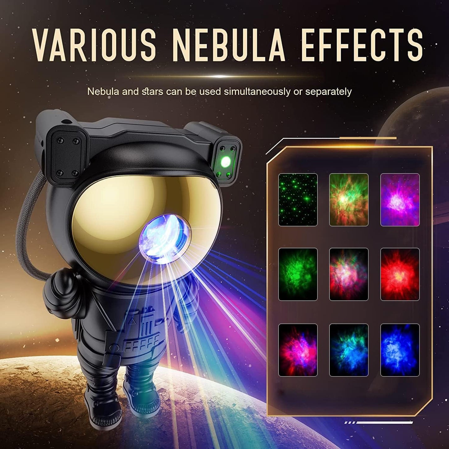 Star Projector Galaxy Night Light - Astronaut Space Projector, Starry Nebula Ceiling LED Lamp with Timer and Remote, Kids Room Decor Aesthetic, for Christmas & Birthdays