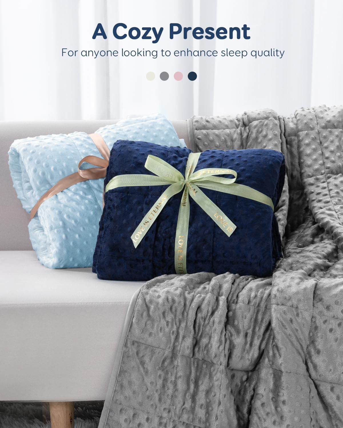 Kivik 2 lbs Weighted Lap Pad, Ultra Soft Minky Dotted Heavy Blankets Throw for Better Study Relaxing & Sleeping, Machine Washable, 20 x 30 Inches, Purple
