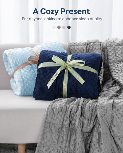 Kivik 2 lbs Weighted Lap Pad, Ultra Soft Minky Dotted Heavy Blankets Throw for Better Study Relaxing & Sleeping, Machine Washable, 20 x 30 Inches, Purple