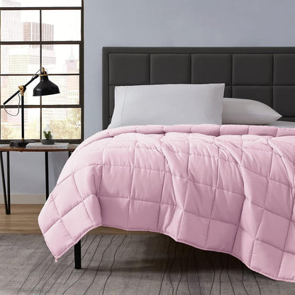 L'AGRATY Weighted Lap Pad 7lb: Small Weighted Blanket for Adults - Cooling Portable Travel Blanket for Relaxation Sleeping - Washable All-Season (29" x 24")