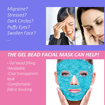 ZNÖCUETÖD Cold Face Ice Mask Facial Ice Pack, Hot Cold Compress for Face