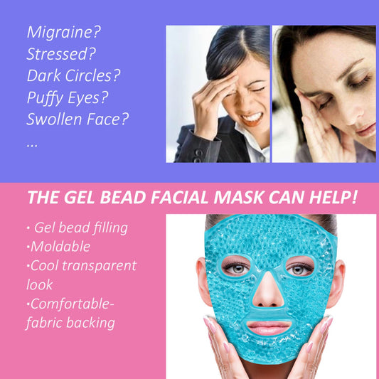 ZNÖCUETÖD Cold Face Ice Mask Facial Ice Pack, Hot Cold Compress for Face