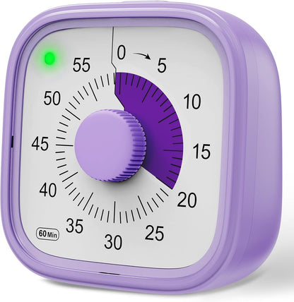 Visual Timer, Pomodoro Timers for Kids Adults, 60-Minute Countdown Desk Timer for Productivity, Silent ADHD Timer for Kids Toddlers, Kitchen for Cooking (Blue)