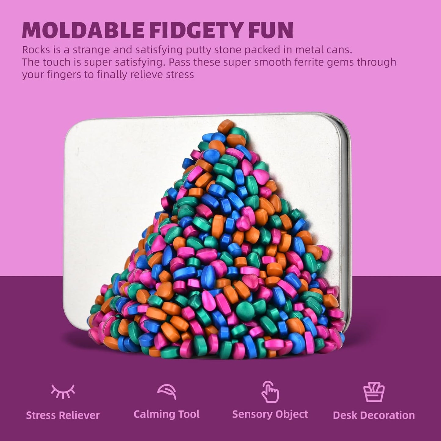 LCVUUK Magnetic Putty Rocks, Blue More Than 600 Weak Magnetic Smooth Ferrite Pebbles, Desk Toys and Time-Killer for Adults