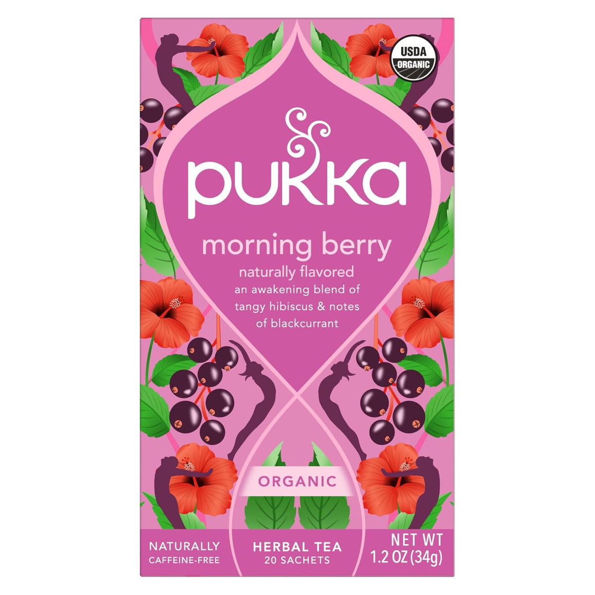 Pukka Morning Berry Organic Herbal Tea Bags, 20 Bags