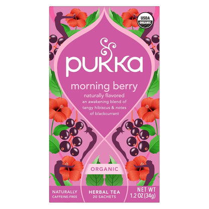 Pukka Morning Berry Organic Herbal Tea Bags, 20 Bags