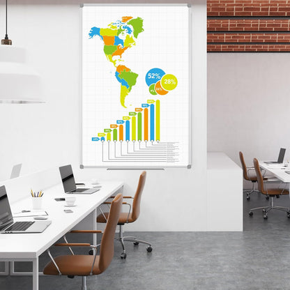 JILoffice Magnetic Dry Erase Calendar Whiteboard, 4 Month White Board Planner 36 X 24 Inch, Black Aluminum Frame Wall Mounted Board for Office Home and School