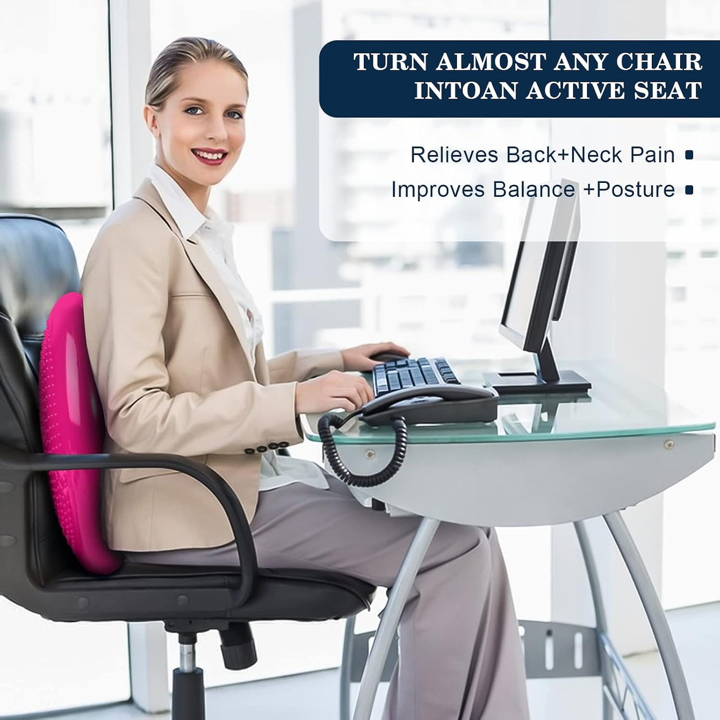 Wobble Cushion，Wiggle Seat，Balance Disc （Extra Thick 34cm/13.4in），for Balance Stability Training, Improve Sitting