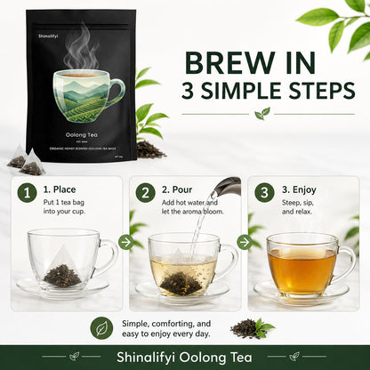 New Oolong Tea Whole Leaf Tea Bags,Help Cortisol Balancing Calming for Stress Relief, Digestion and Metabolism,High-Altitude Grown Loose Leaf Tea,Smooth, Aromatic,Vegan, Non-GMO,20 Bags(2)